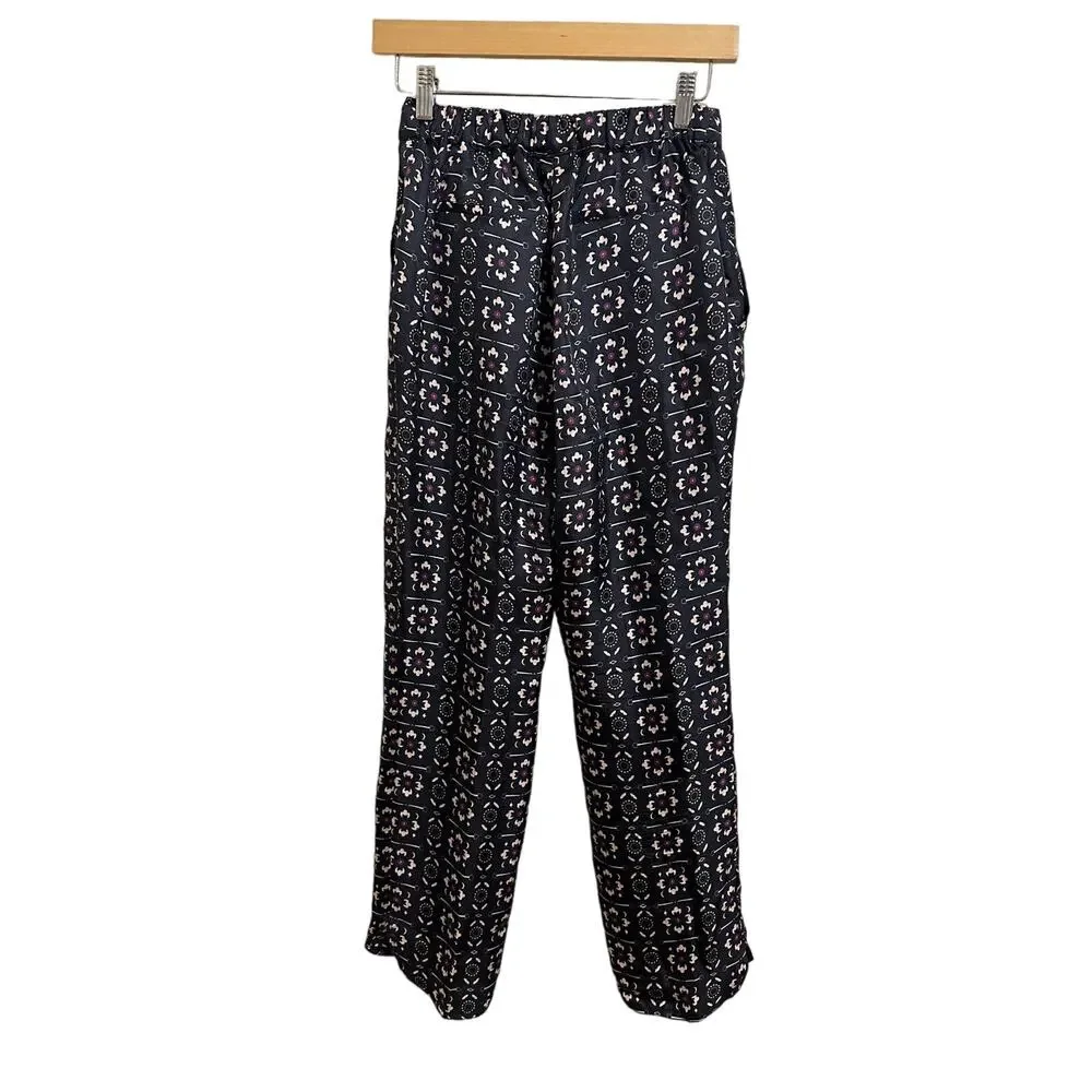 Vilagallo‎ Ornella navy print pant navy silk size 38 $215
